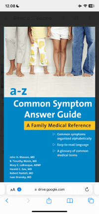 Image of A-Z Common Symptom Answer Guide